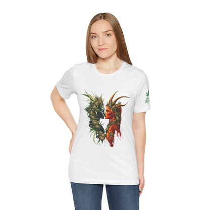 Cannabis Art Dual Face T-Shirt - Premium Unisex Cotton Tee