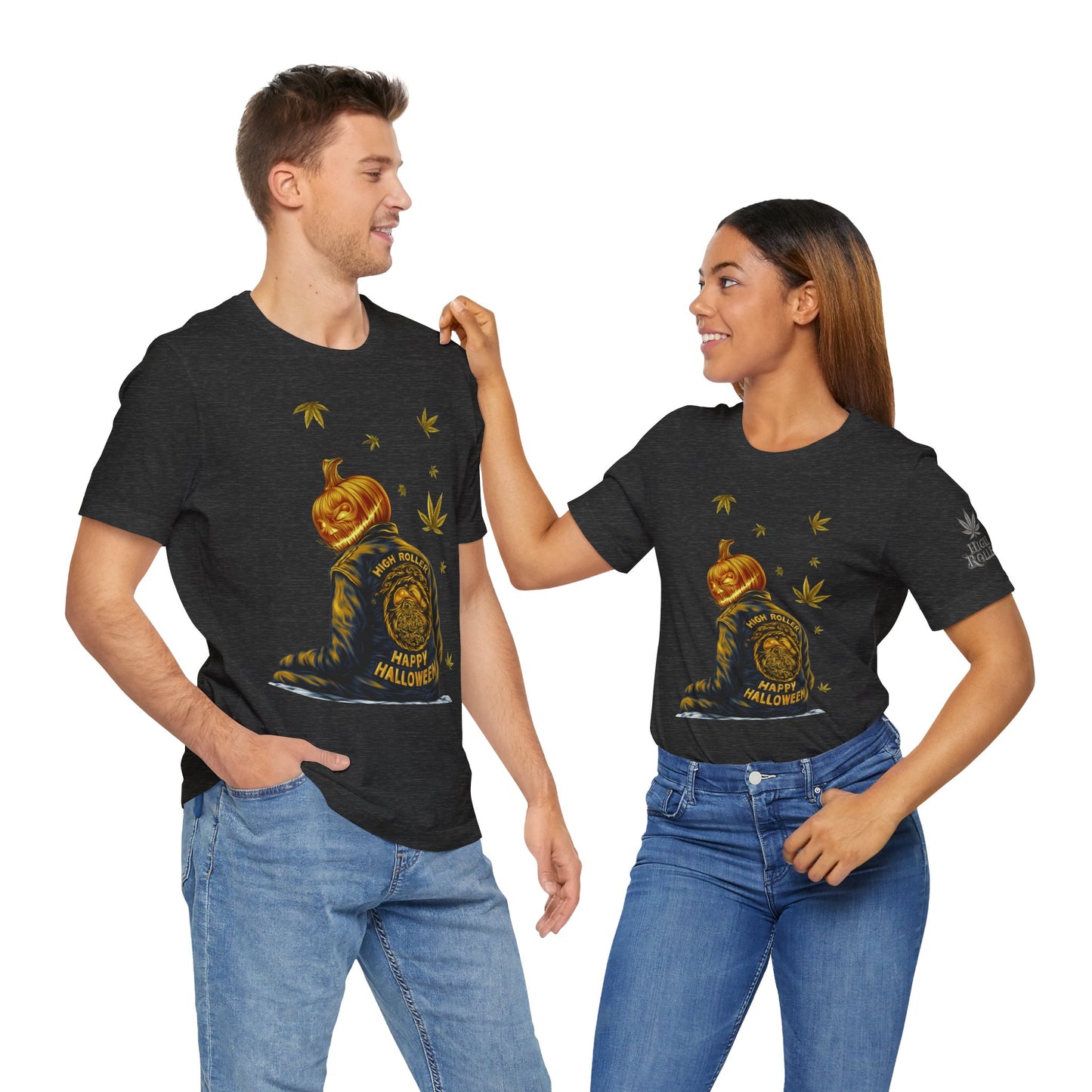 Pumpkin Head HIGH ROLLER Halloween T-Shirt - Premium Cannabis Culture Apparel