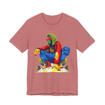 High Roller Rainbow Squat Cannabis T-Shirt - Premium 420 Psychedelic Street Art Colorful Lifestyle Statement Apparel"