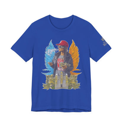 High Roller Golden Wings Money Cannabis T-Shirt - Premium 420 Hip-Hop Angel Street Culture Success Lifestyle Apparel