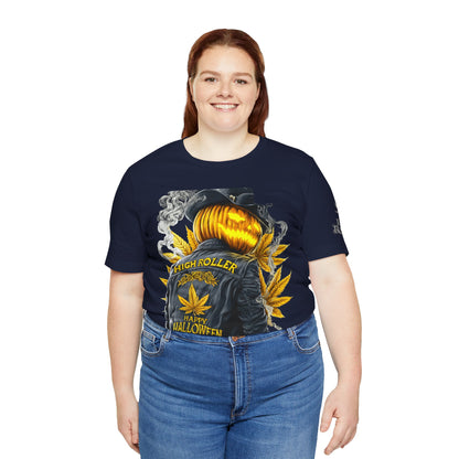 Halloween Witch Rider Cannabis T-Shirt - Premium Spooky 420 Biker Edition Apparel