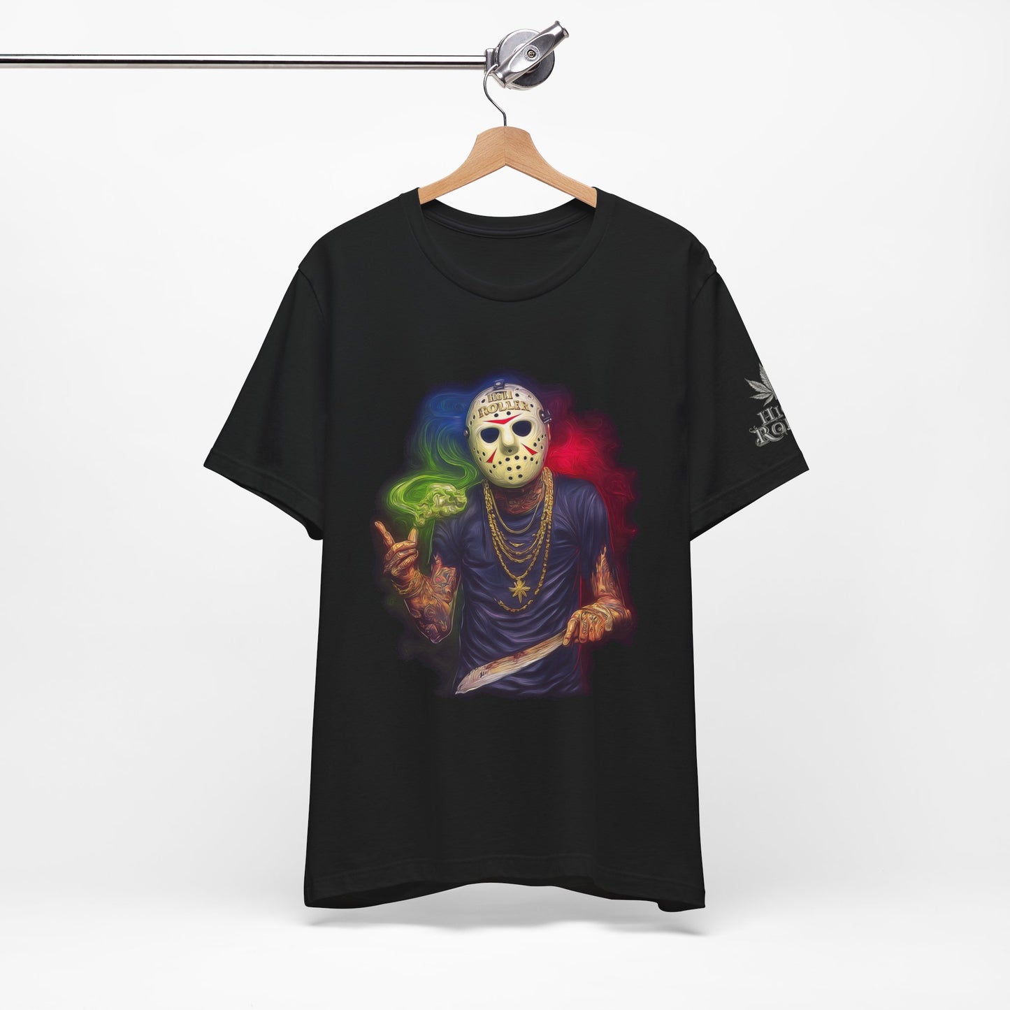 Crystal Lake Kush Jason Cannabis T-Shirt - Premium Horror 420 Black Edition Apparel"