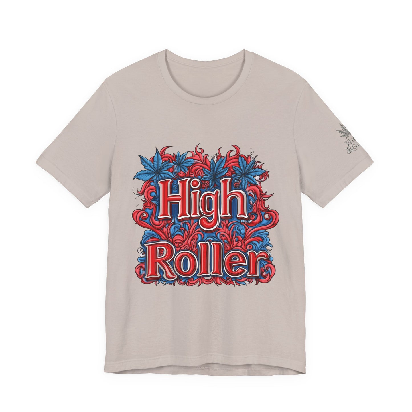 High Roller Ornate Logo Tee - Cannabis Typography Art Design | High Roller