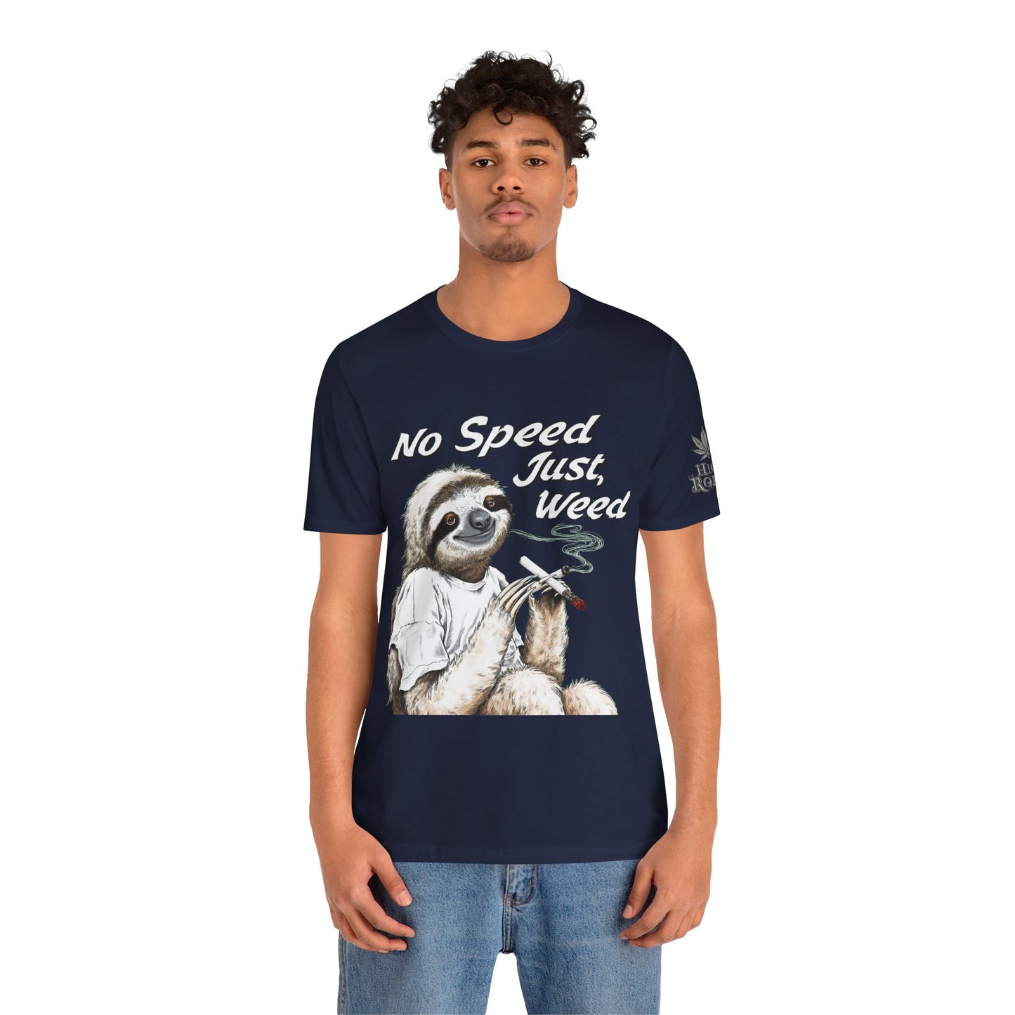 Slow Motion Tee - Premium Airlume Cotton Cannabis Culture Sloth Humor Art