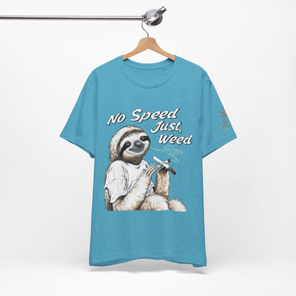 Slow Motion Tee - Premium Airlume Cotton Cannabis Culture Sloth Humor Art