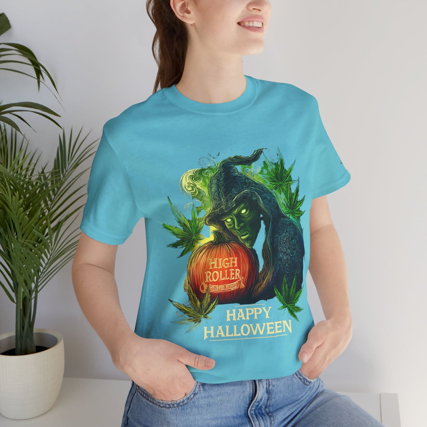 Cannabis Witch's Brew Halloween T-Shirt - Premium Spooky 420 Black Edition Apparel"