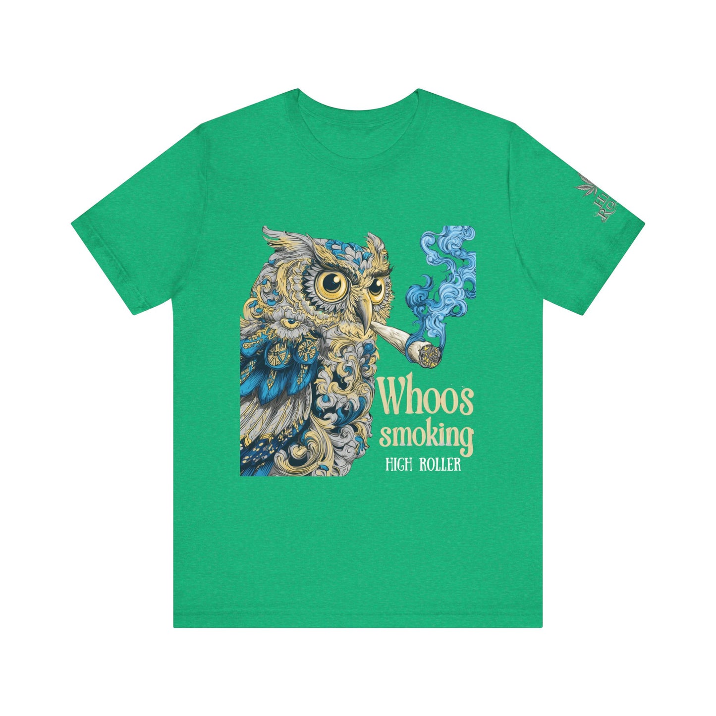Baroque Owl Tee - Premium Airlume Cotton Cannabis Culture Ornate Bird Art