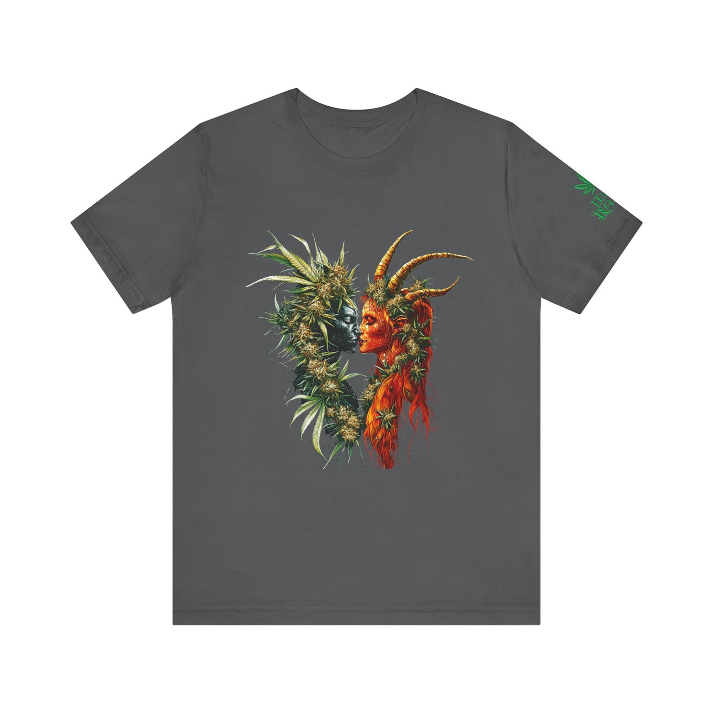 Cannabis Art Dual Face T-Shirt - Premium Unisex Cotton Tee