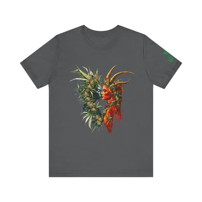 Cannabis Art Dual Face T-Shirt - Premium Unisex Cotton Tee