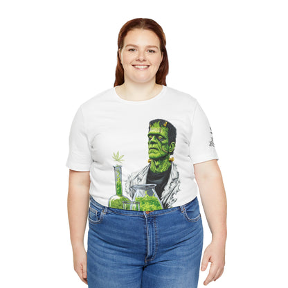 Frankenstein's Laboratory HIGH ROLLER Halloween Cannabis T-Shirt - Premium Monster Scientist 420 Experiment Apparel