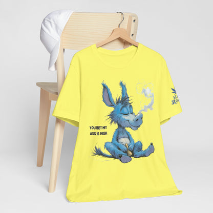 Blue Donkey Tee - Premium Airlume Cotton Cannabis Culture Humor Cartoon Art