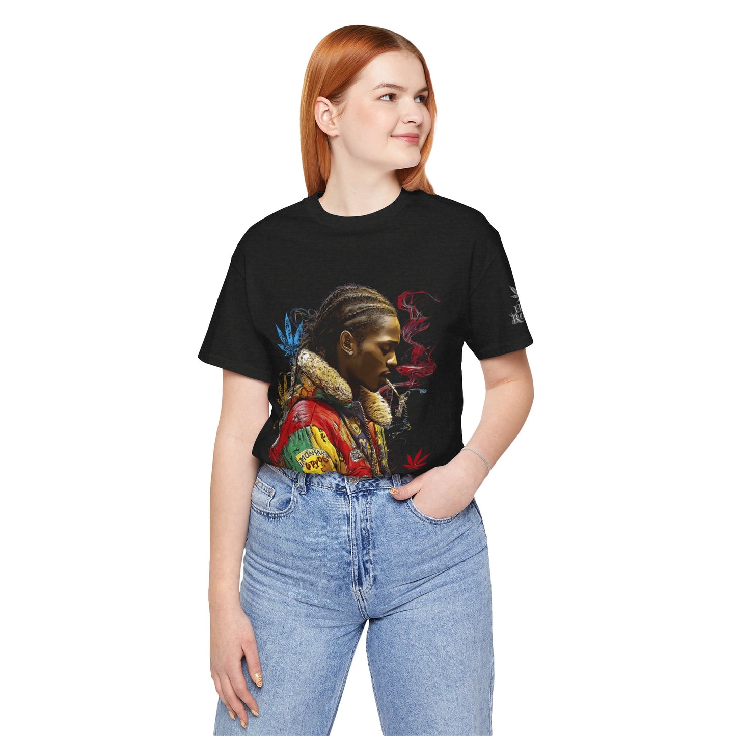 High Roller Profile Smoke Art Cannabis T-Shirt - Premium 420 Hip-Hop Portrait Street Culture Elevated Lifestyle Apparel