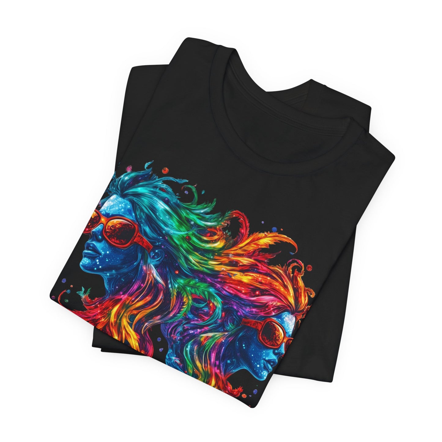 Spectrum Sisters T-Shirt - Premium Airlume Cotton Cannabis Rainbow Psychedelic Art Tee