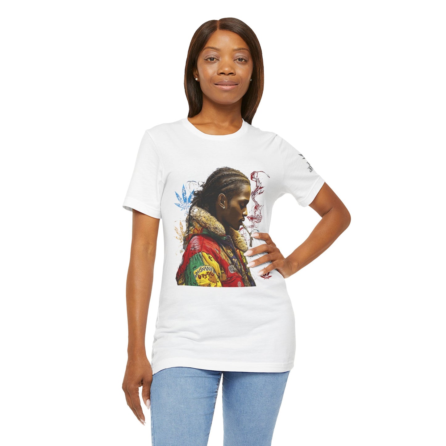 High Roller Profile Smoke Art Cannabis T-Shirt - Premium 420 Hip-Hop Portrait Street Culture Elevated Lifestyle Apparel