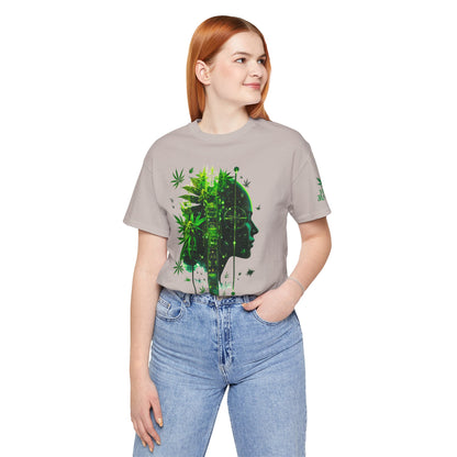 Digital Mind Tee - Premium Airlume Cotton Cannabis Culture Tech Art Matrix Design