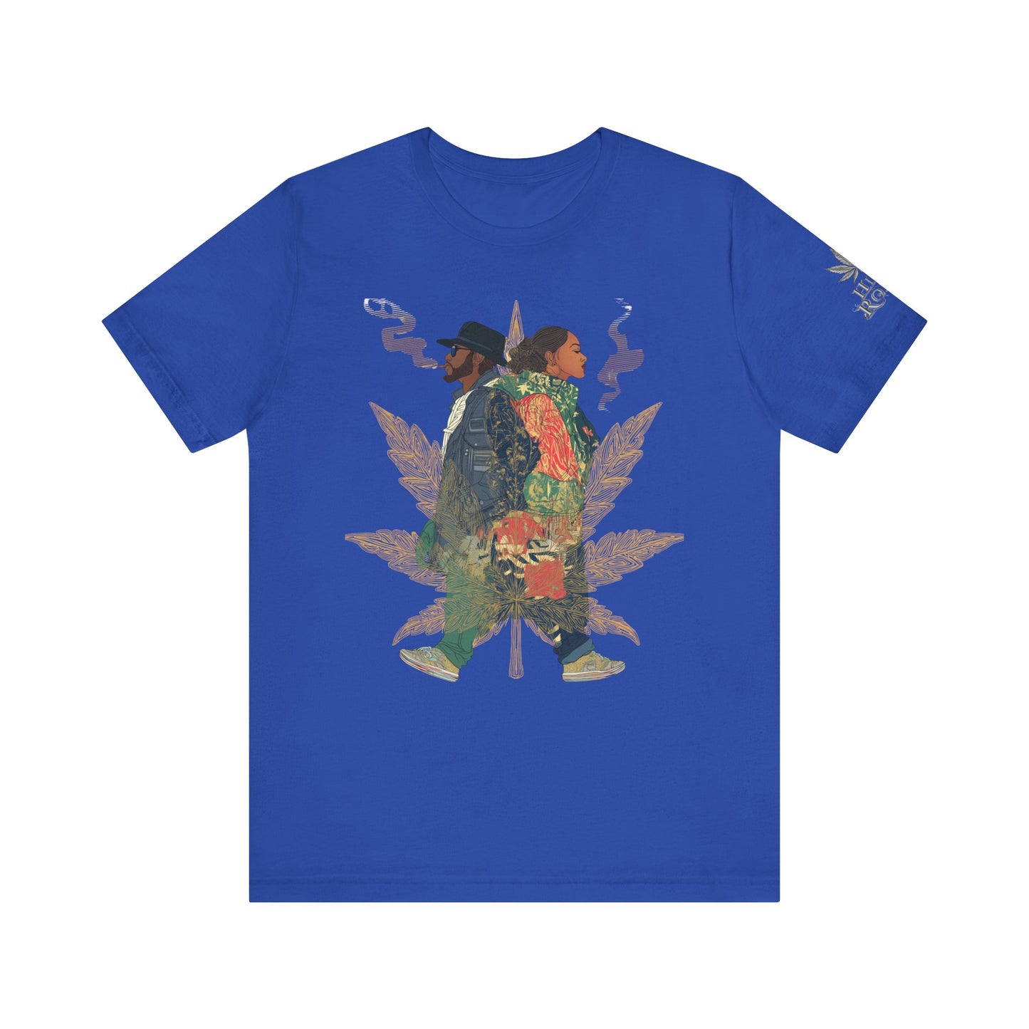 High Roller Back to Back Cannabis T-Shirt - Premium 420 Hip-Hop Duo Golden Leaf Street Culture Partnership Unity Apparel