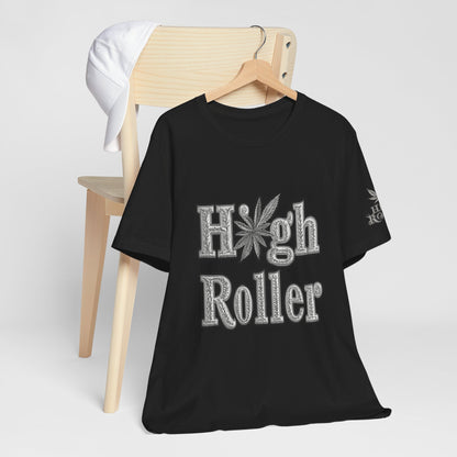 High Roller Classic Tee - Premium Airlume Cotton Cannabis Culture Ornate Typography Art