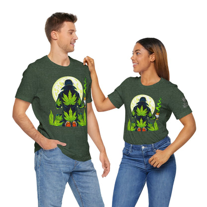 Luxury Gothic Cannabis Vampire T-Shirt - Premium Dark HIGH ROLLER Streetwear - Elevated Nocturnal 420 Fashion