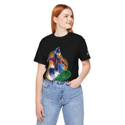 High Roller Snowboard Cannabis T-Shirt - Premium 420 Winter Sports Action Shred Mountain Lifestyle Apparel