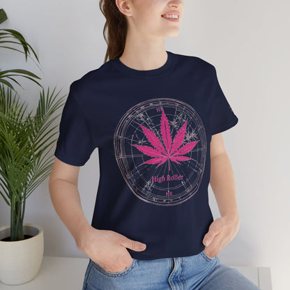 True North Tee - Premium Airlume Cotton Cannabis Culture Compass Navigation Art
