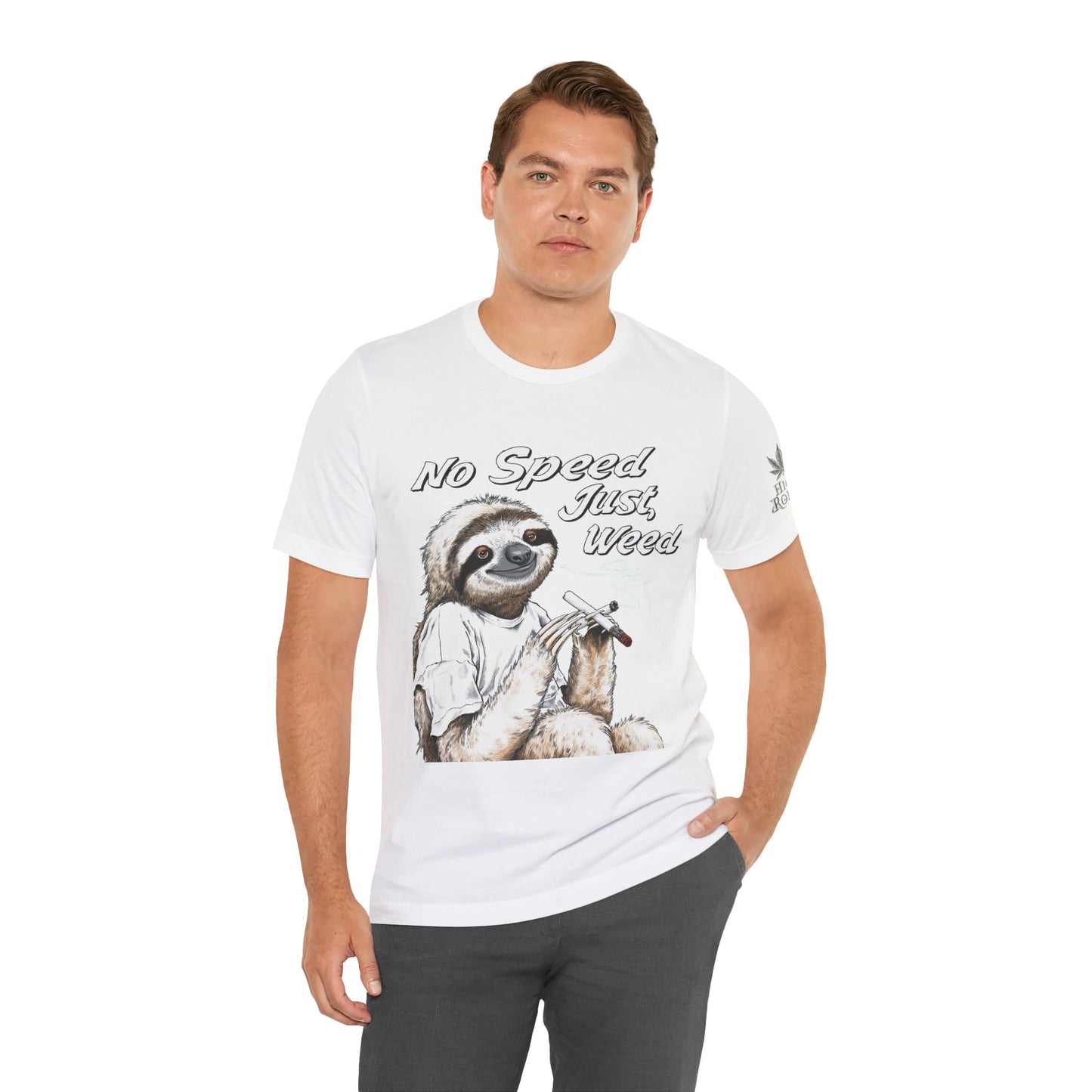 Slow Motion Tee - Premium Airlume Cotton Cannabis Culture Sloth Humor Art
