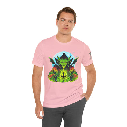 Mystic Dragon Guardian Cannabis Meditation T-Shirt - Premium Psychedelic 420 Apparel