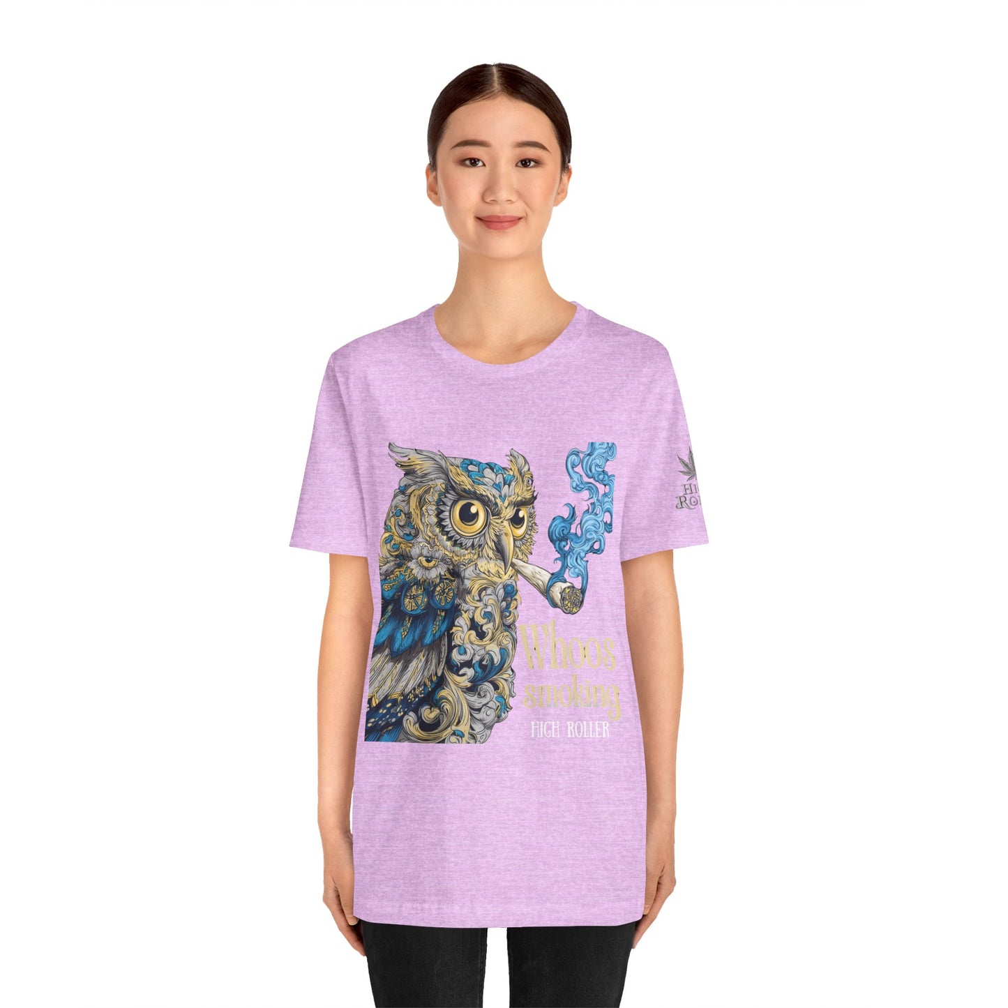Baroque Owl Tee - Premium Airlume Cotton Cannabis Culture Ornate Bird Art