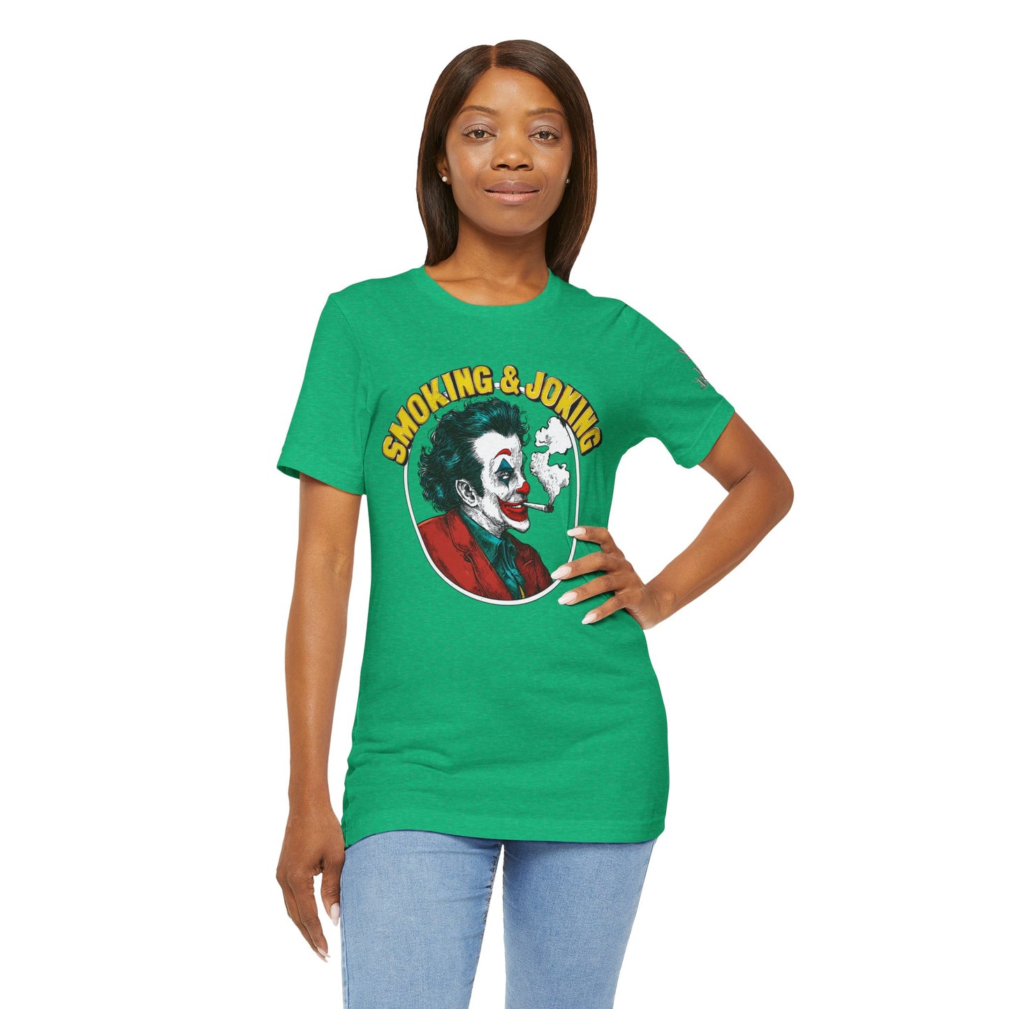Smoking & Joking T-Shirt - Premium Airlume Cotton Cannabis Villain Pop Art Tee