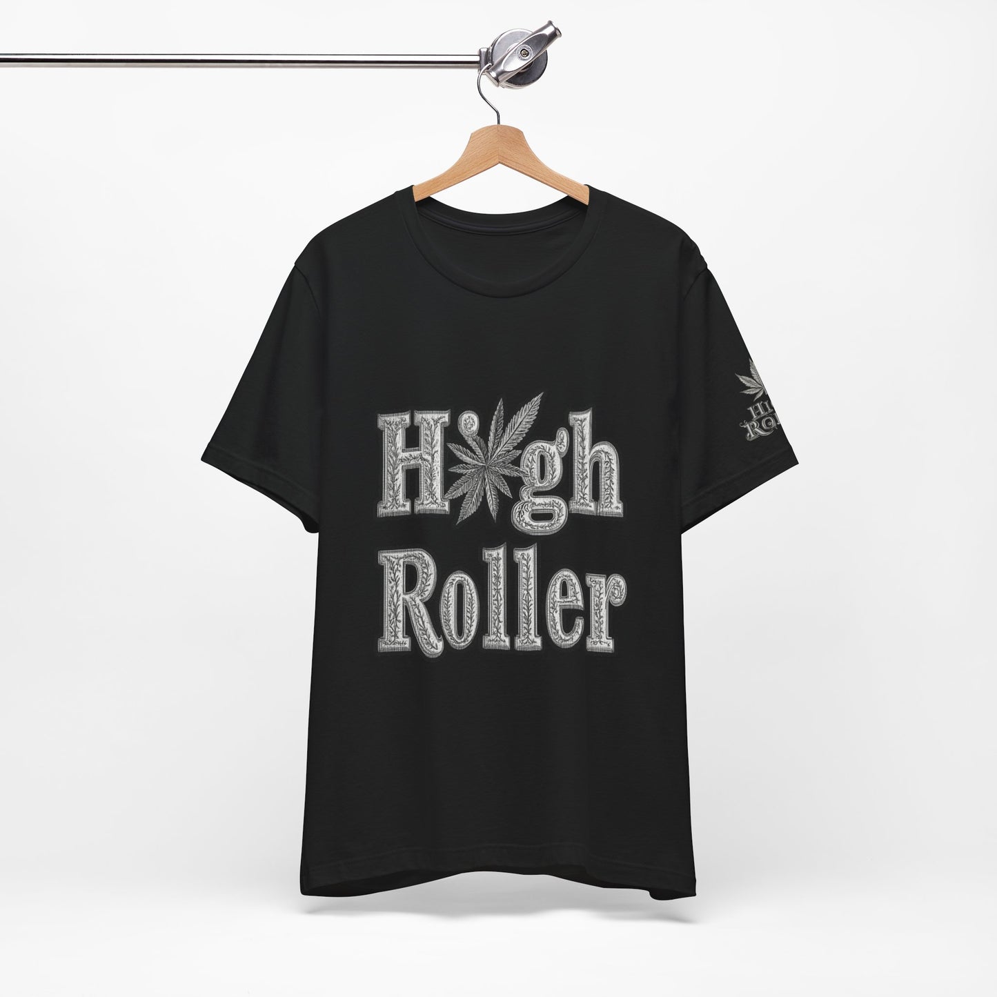 High Roller Classic Tee - Premium Airlume Cotton Cannabis Culture Ornate Typography Art