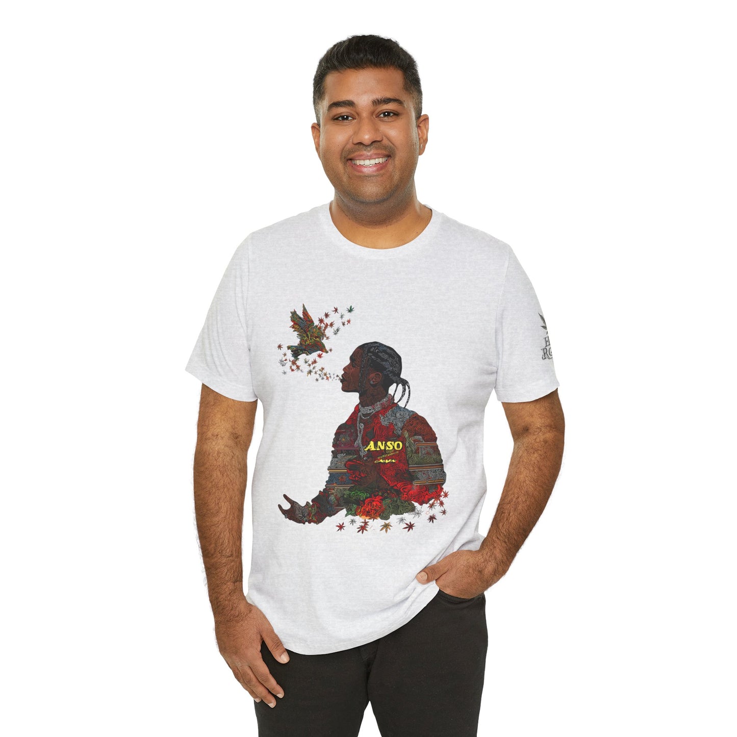 High Roller ANSO Freedom Eagle Cannabis T-Shirt - Premium 420 Artistic Double Exposure Urban Culture Liberation Apparel