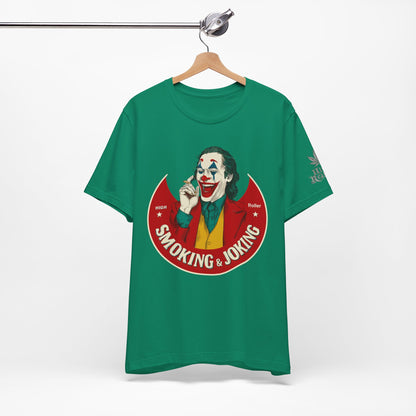 High Roller Villain T-Shirt - Premium Airlume Cotton Cannabis Joker Badge Art Tee