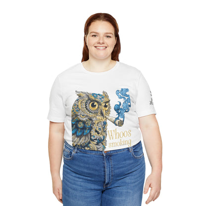 Baroque Owl Tee - Premium Airlume Cotton Cannabis Culture Ornate Bird Art