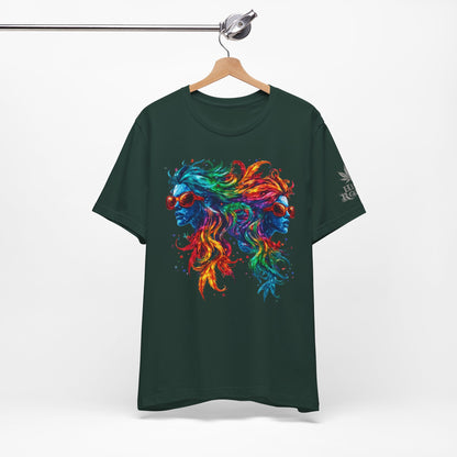 Spectrum Sisters T-Shirt - Premium Airlume Cotton Cannabis Rainbow Psychedelic Art Tee
