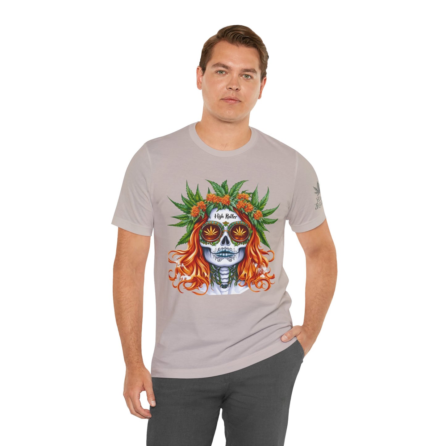 Sugar Skull Cannabis Tee - Day of Dead Art Design | High Roller