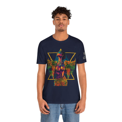 Sacred Geometry Cannabis Goddess Tee - Psychedelic Beauty Art Design | High Roller