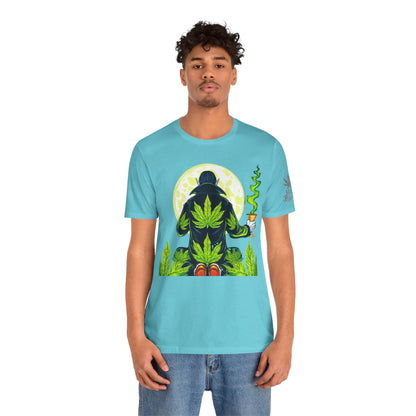 Luxury Gothic Cannabis Vampire T-Shirt - Premium Dark HIGH ROLLER Streetwear - Elevated Nocturnal 420 Fashion