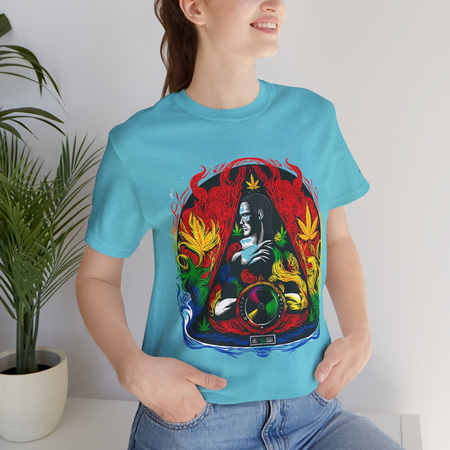 HIGH ROLLER Buddha Meditation Premium Cannabis Culture T-Shirt - Enlightenment Meets Electronic Music Luxury Streetwear