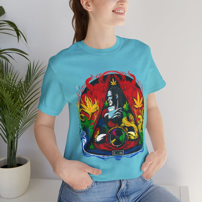 HIGH ROLLER Buddha Meditation Premium Cannabis Culture T-Shirt - Enlightenment Meets Electronic Music Luxury Streetwear