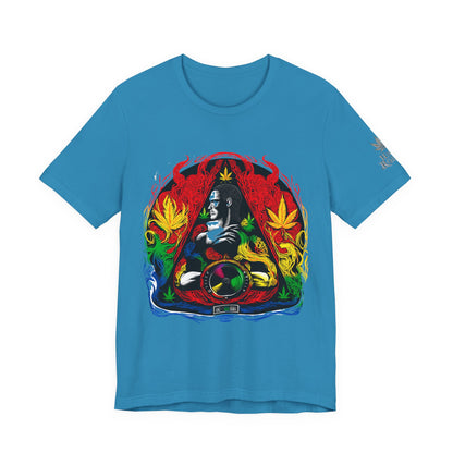 High Roller Sacred Buddha Cannabis T-Shirt - Premium 420 Spiritual Meditation Enlightenment Botanical Artistry Apparel