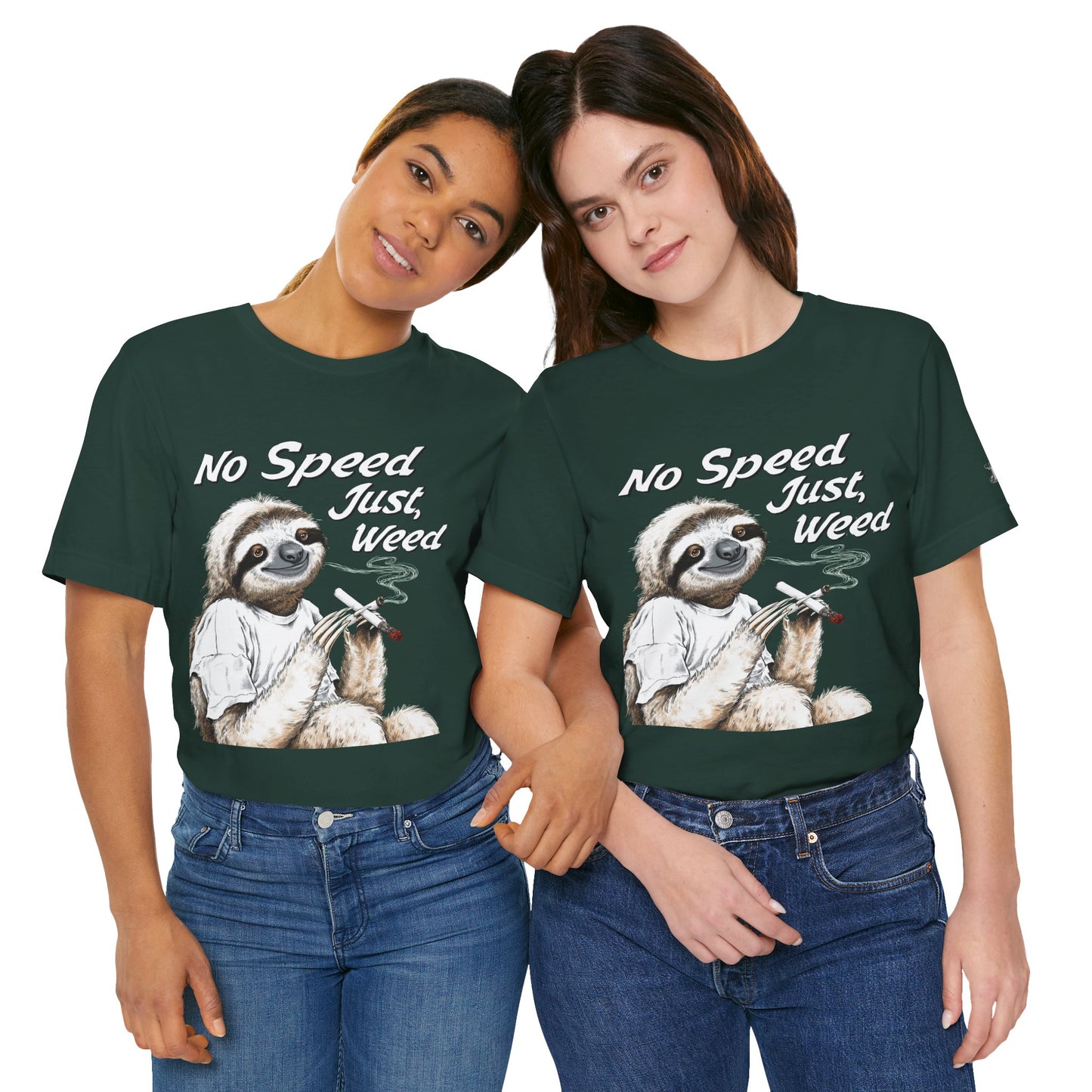 Slow Motion Tee - Premium Airlume Cotton Cannabis Culture Sloth Humor Art