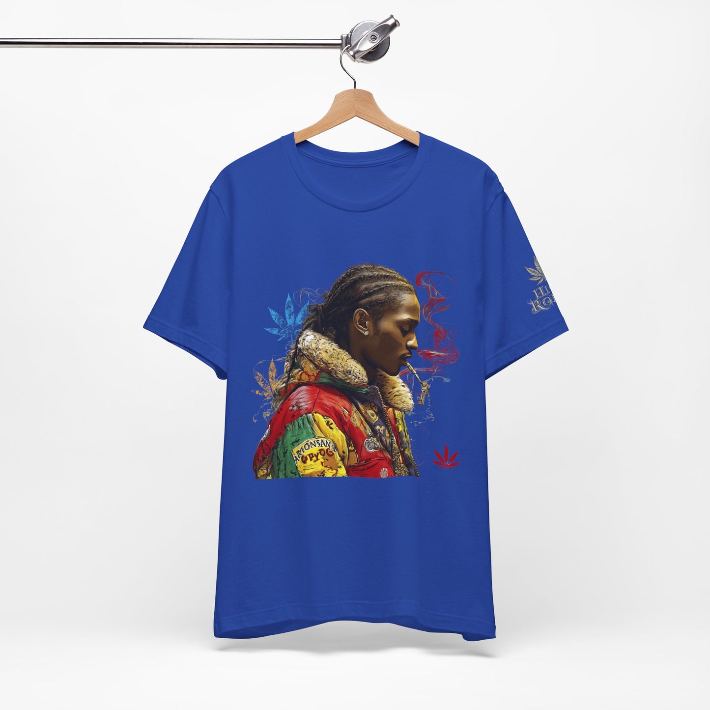 High Roller Profile Smoke Art Cannabis T-Shirt - Premium 420 Hip-Hop Portrait Street Culture Elevated Lifestyle Apparel