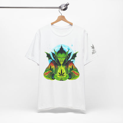 Mystic Dragon Guardian Cannabis Meditation T-Shirt - Premium Psychedelic 420 Apparel