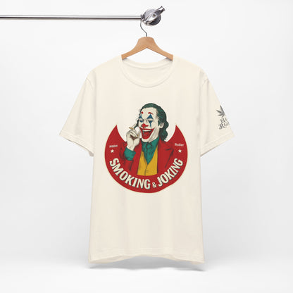 High Roller Villain T-Shirt - Premium Airlume Cotton Cannabis Joker Badge Art Tee
