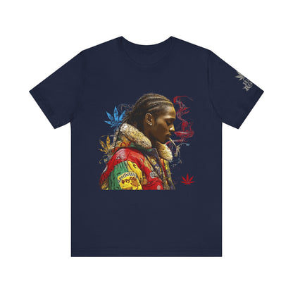 High Roller Profile Smoke Art Cannabis T-Shirt - Premium 420 Hip-Hop Portrait Street Culture Elevated Lifestyle Apparel