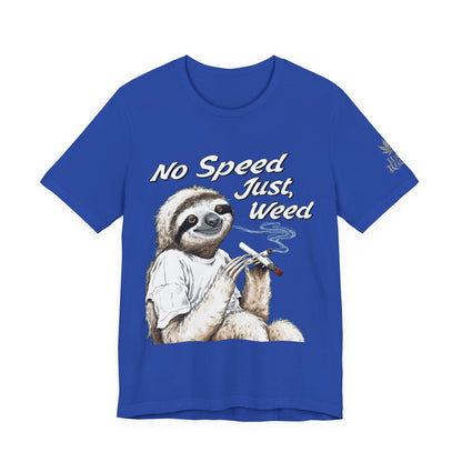 Slow Motion Tee - Premium Airlume Cotton Cannabis Culture Sloth Humor Art
