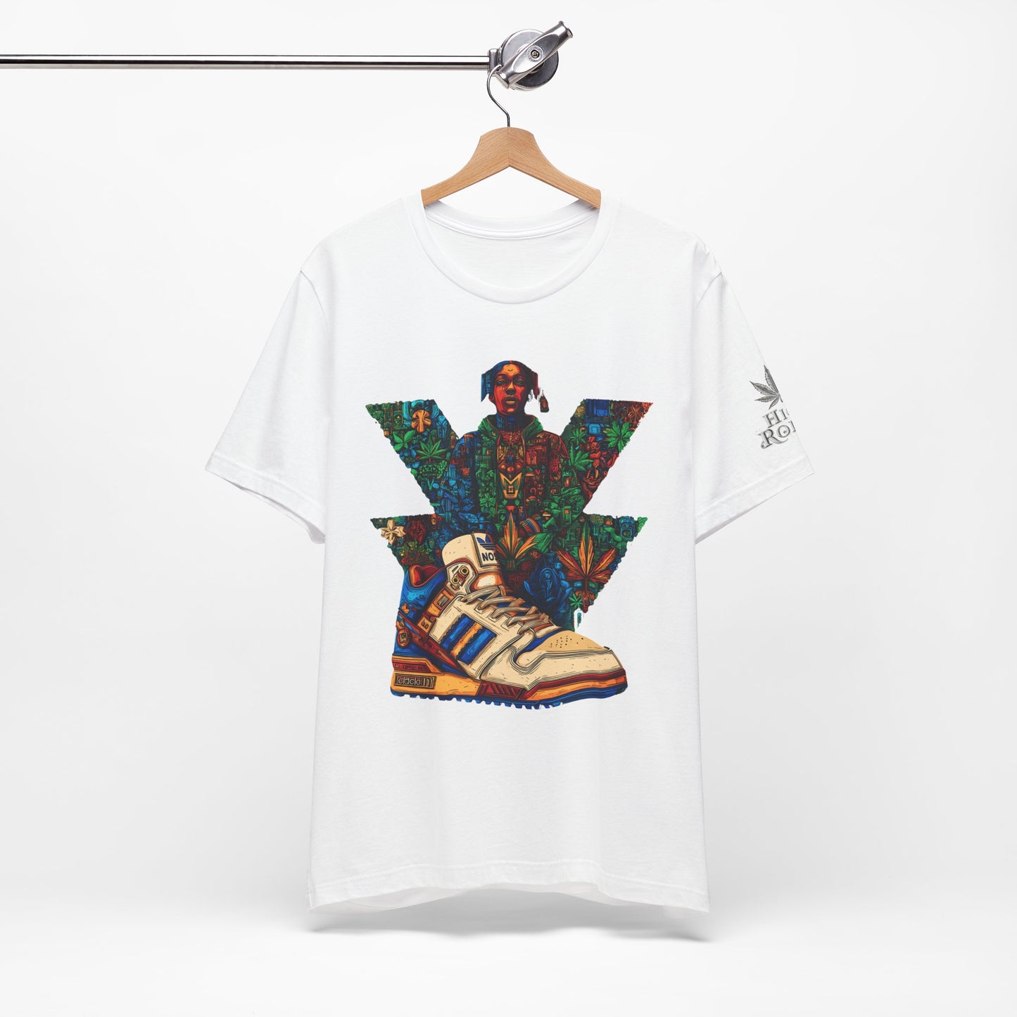 High Roller Trefoil Cannabis Sneaker T-Shirt - Premium 420 Hip-Hop Sneakerhead Street Culture Botanical Art Apparel