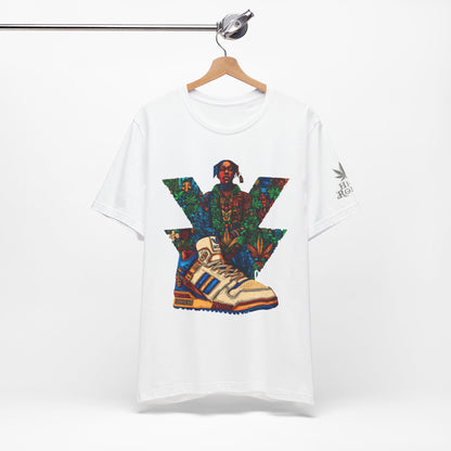 High Roller Trefoil Cannabis Sneaker T-Shirt - Premium 420 Hip-Hop Sneakerhead Street Culture Botanical Art Apparel