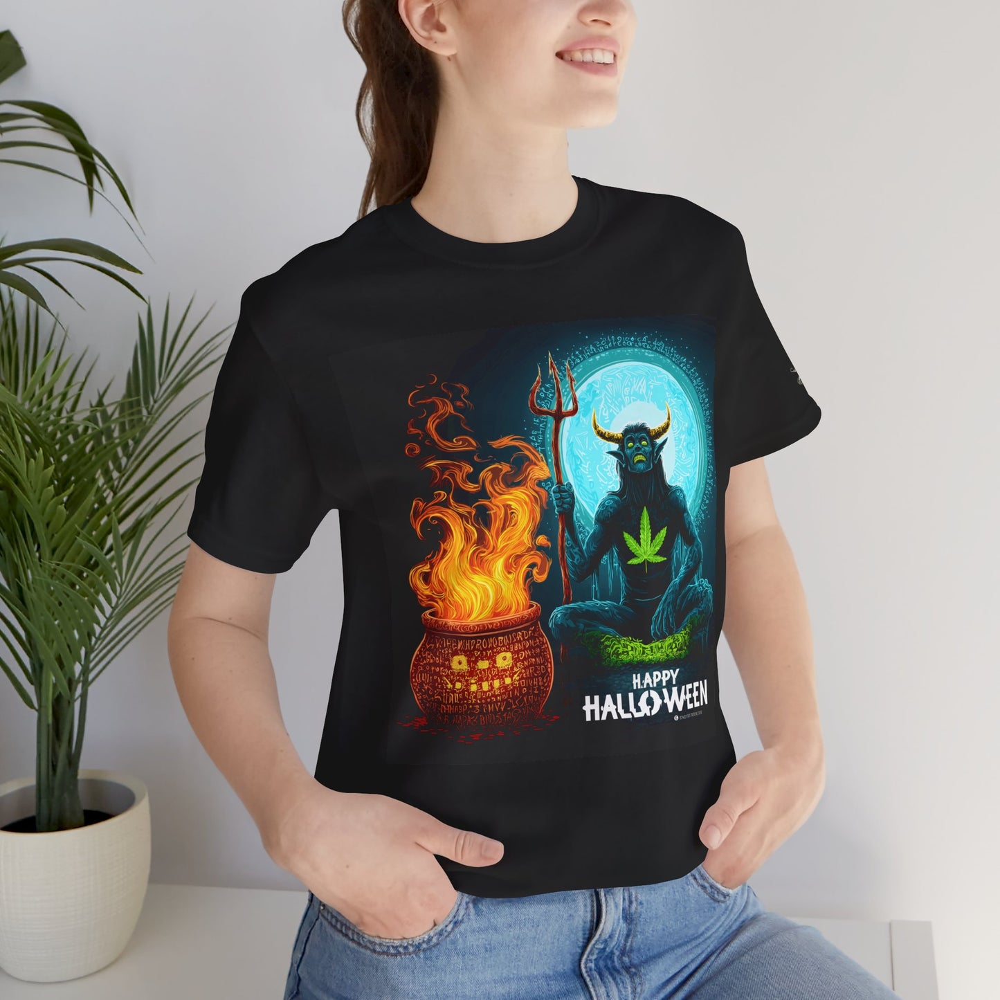 Demon Meditation HIGH ROLLER Halloween Cannabis T-Shirt - Premium Underworld Guardian Portal Master 420 Apparel