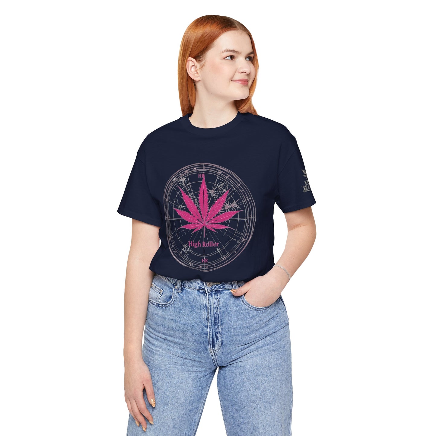 True North Tee - Premium Airlume Cotton Cannabis Culture Compass Navigation Art