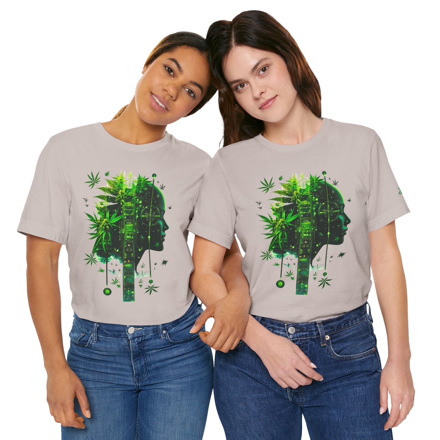 Digital Mind Tee - Premium Airlume Cotton Cannabis Culture Tech Art Matrix Design